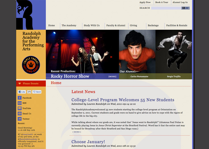 Randolph Academy Website Home Page