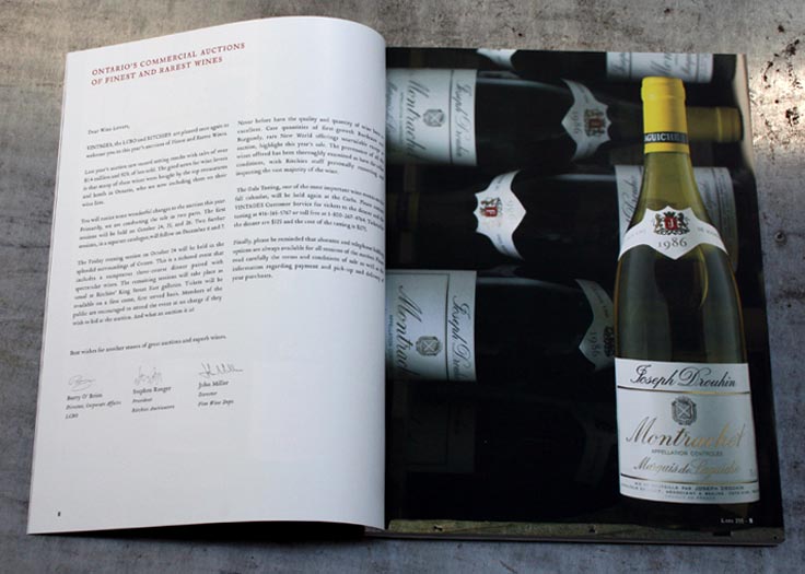 Vintages Auction Catalog Type and Image Spread