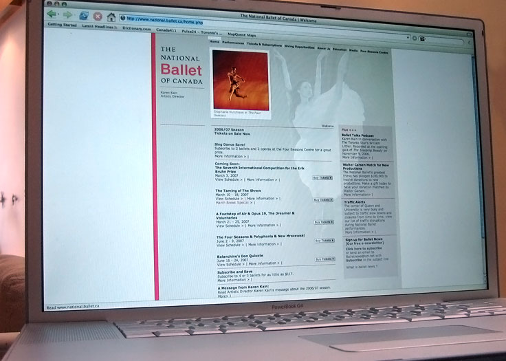 National Ballet of Canada Website