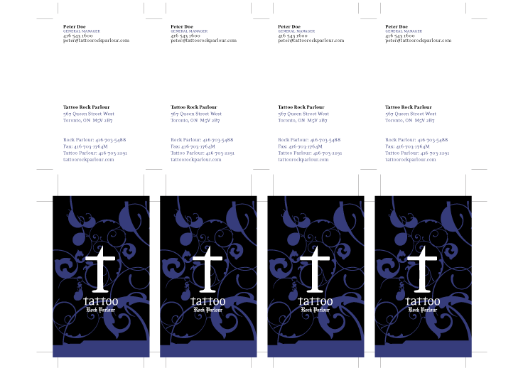 Tattoo Rock Parlour - Business Cards